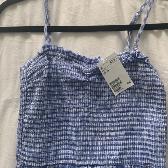 SOLD HM blue checkered midi dress - Picture 2 of 2